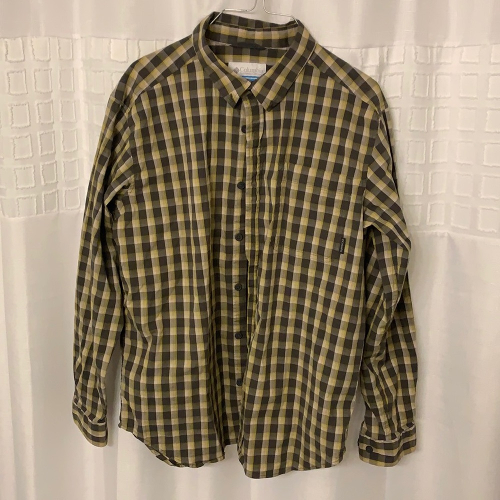 Columbia long sleeved button down shirt